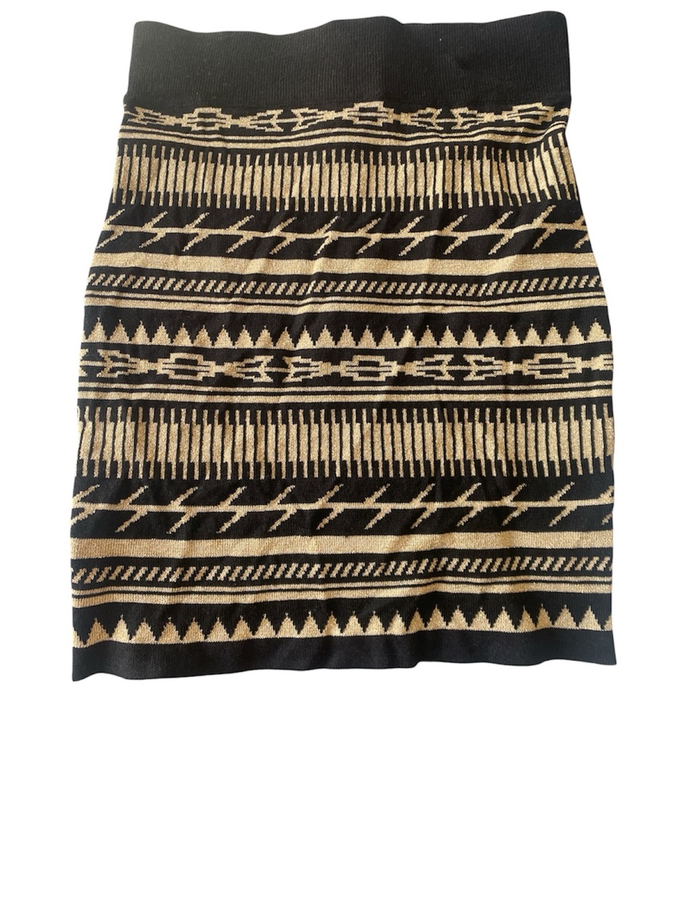 Black and Gold Patterned Women's Skirt